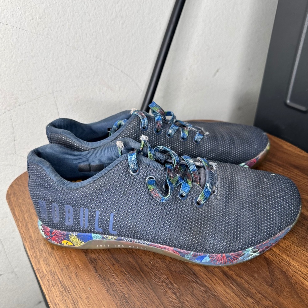 NOBULL Trainer Shoes Blue Floral‎ Tropical SuperFabric CrossFit Gym Womens 9.5
